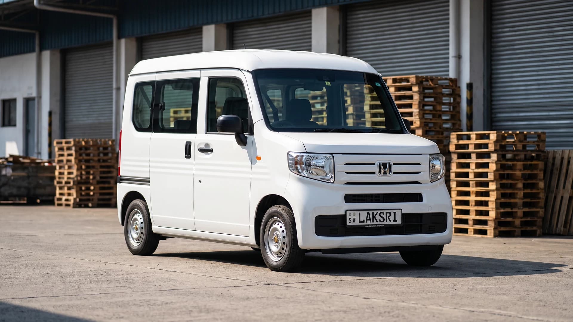 Honda N-VAN in a loading yard in Colombo's harbour district