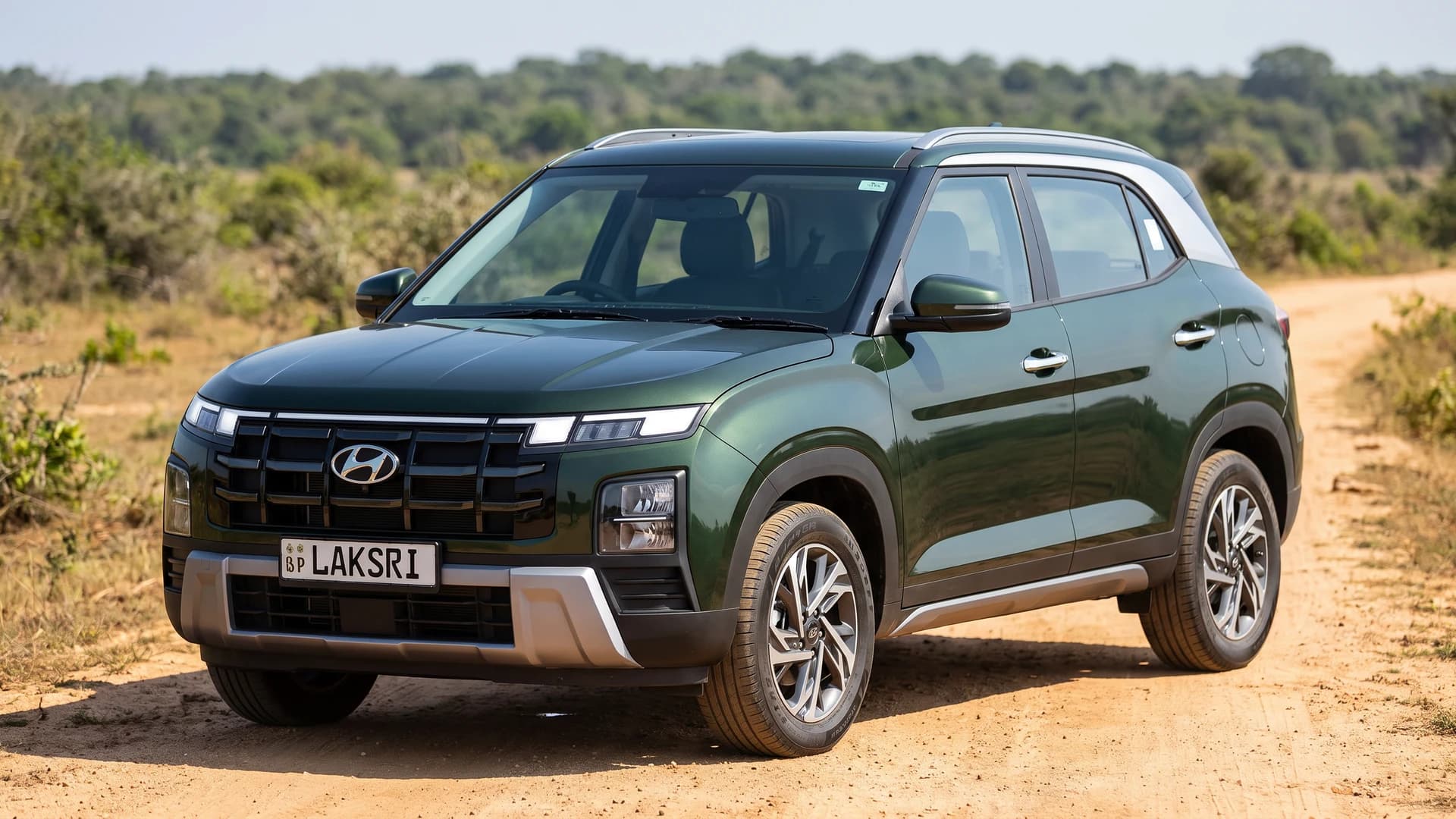 Hyundai Creta at the Yala approach road