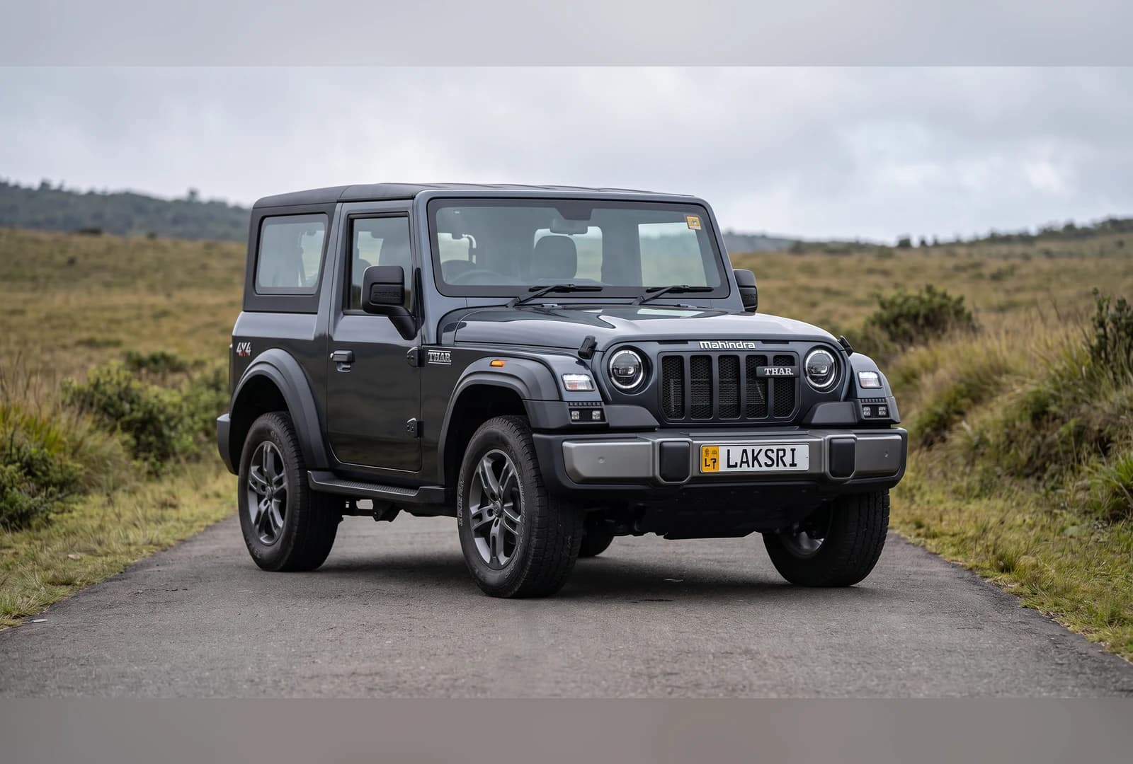 Mahindra Thar at the Horton Plains road