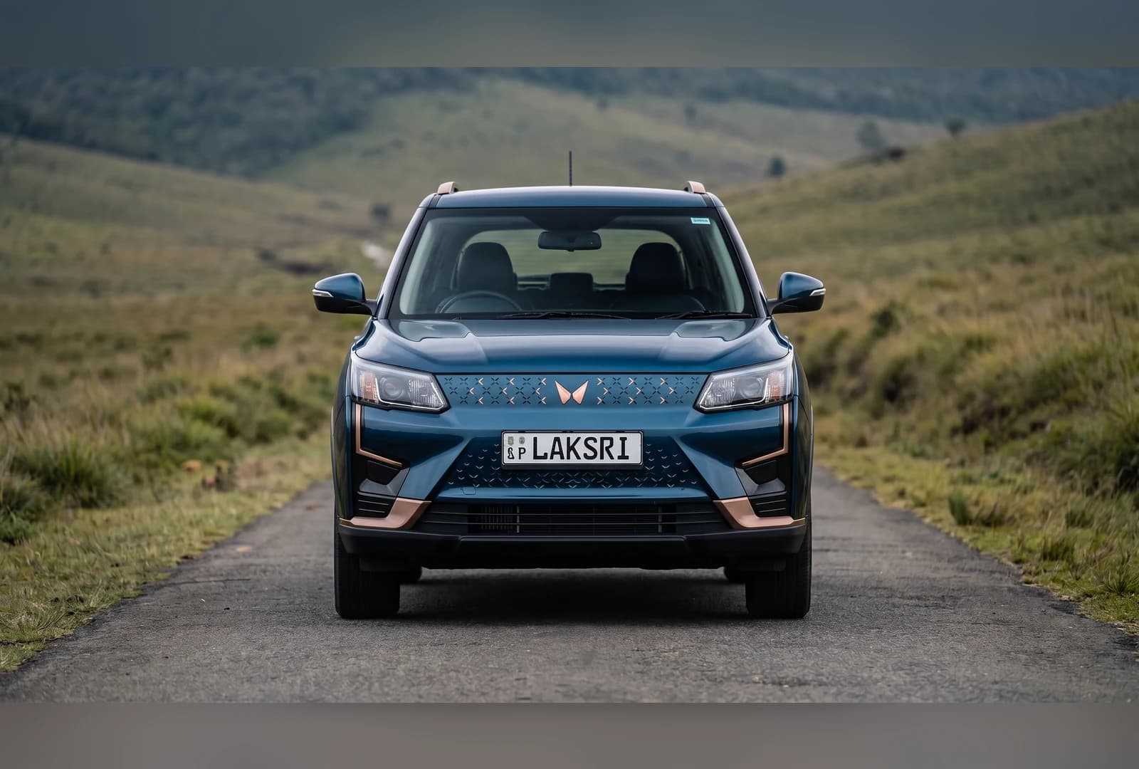 Mahindra XUV400 EV at the Horton Plains road