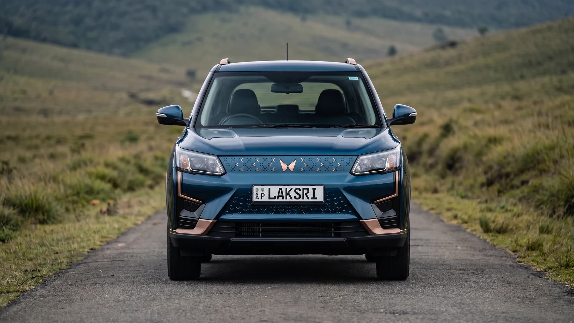 Mahindra XUV400 EV at the Horton Plains road