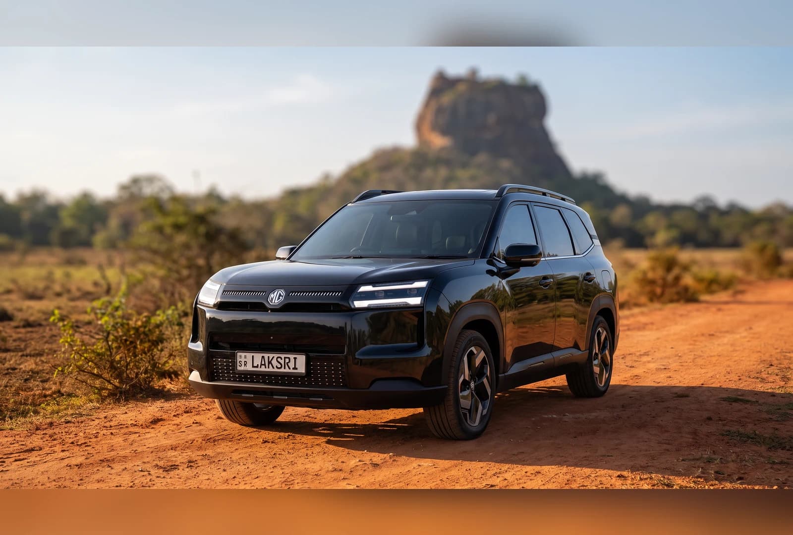 MG Hector Tomahawk EV at the dry zone near Sigiriya