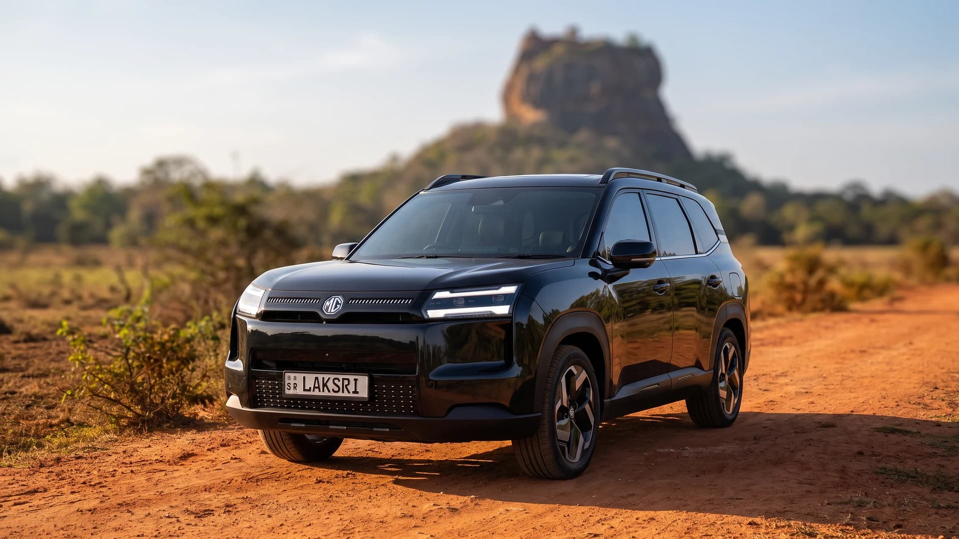 MG Hector Tomahawk EV at the dry zone near Sigiriya