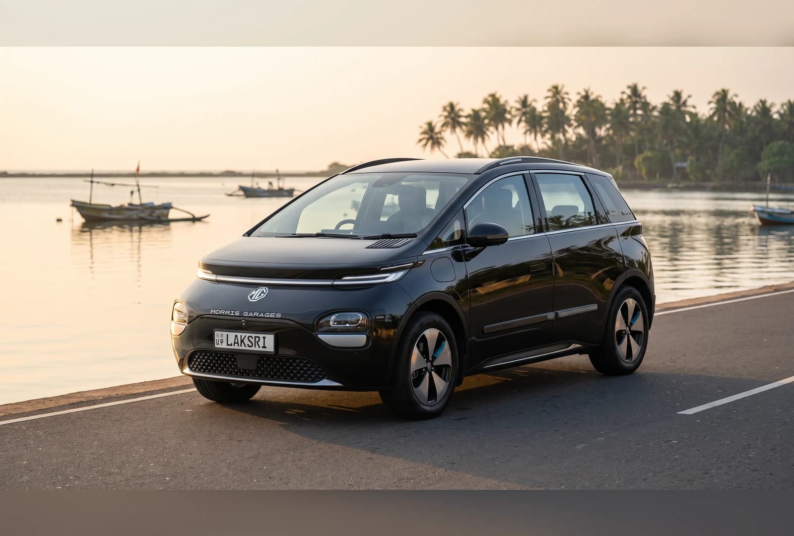 MG Windsor EV at the Negombo lagoon road