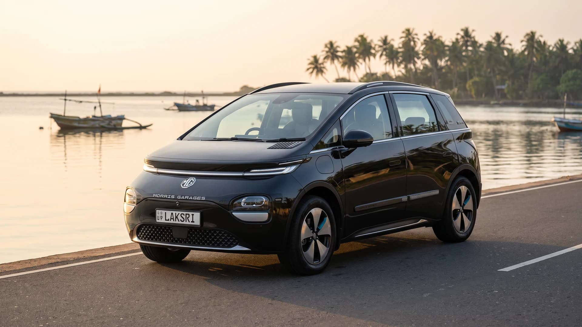 MG Windsor EV at the Negombo lagoon road