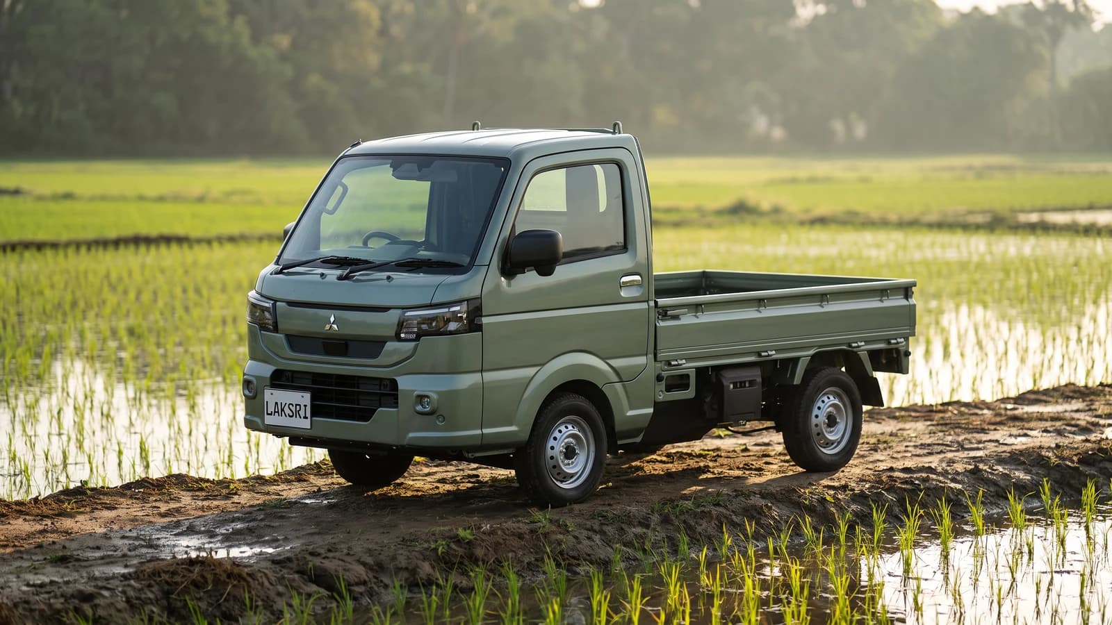 Mitsubishi Minicab Truck in the paddy fields near Anuradhapura