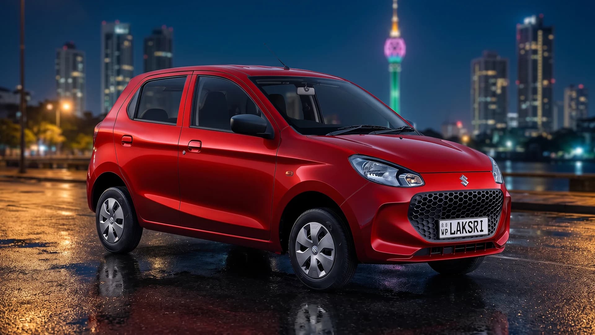suzuki alto-k10 in colombo skyline night