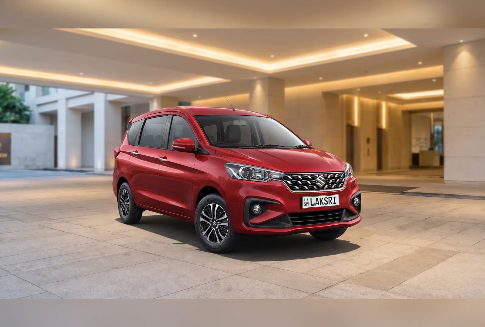 Suzuki Ertiga at a Colombo hotel portico
