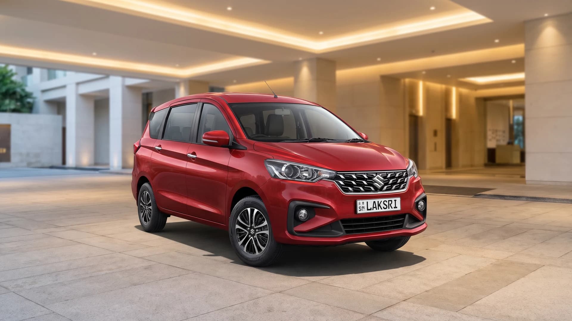 Suzuki Ertiga at a Colombo hotel portico