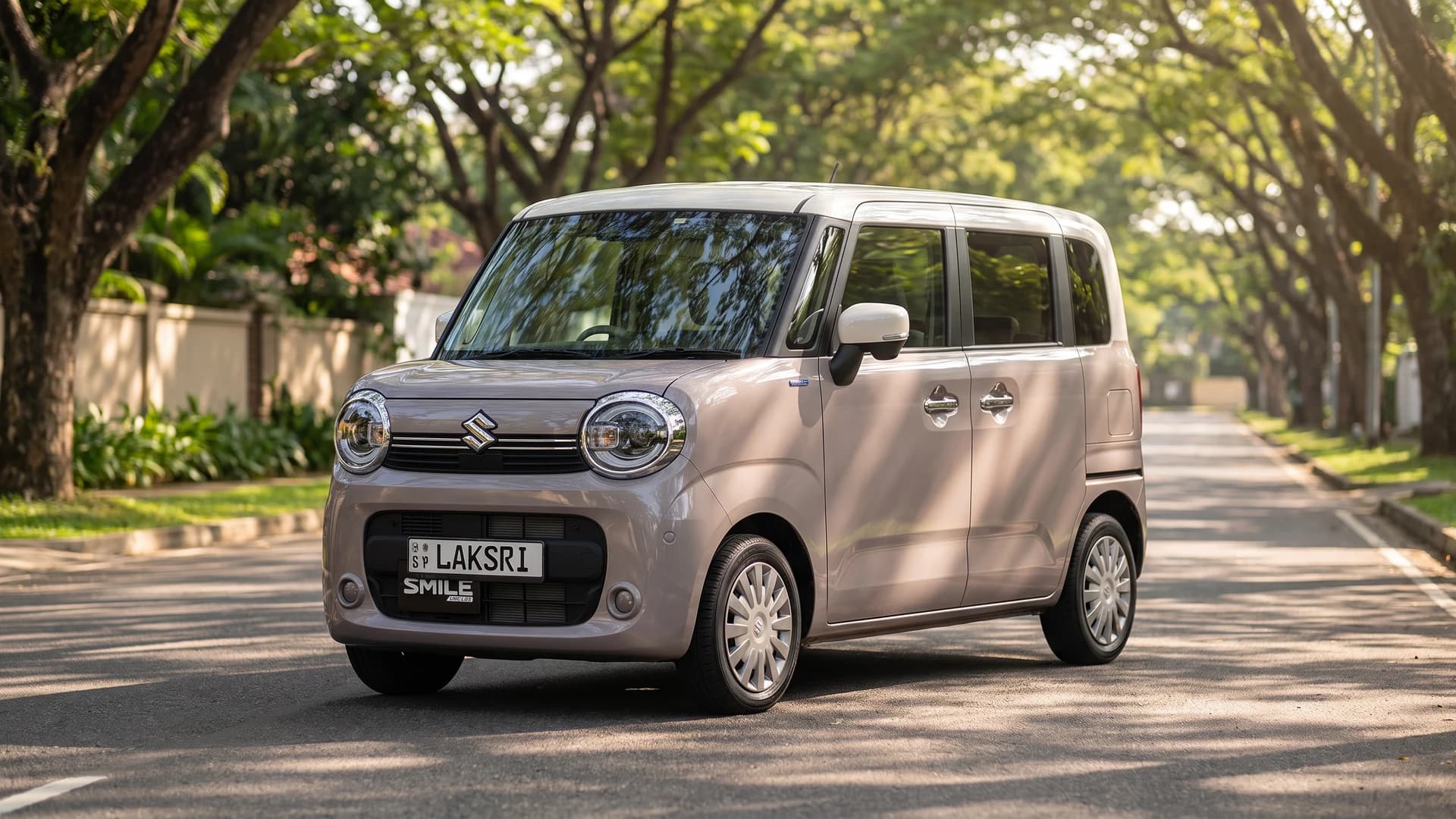 Suzuki Wagon R Smile in a tree-lined avenue in Colombo 7
