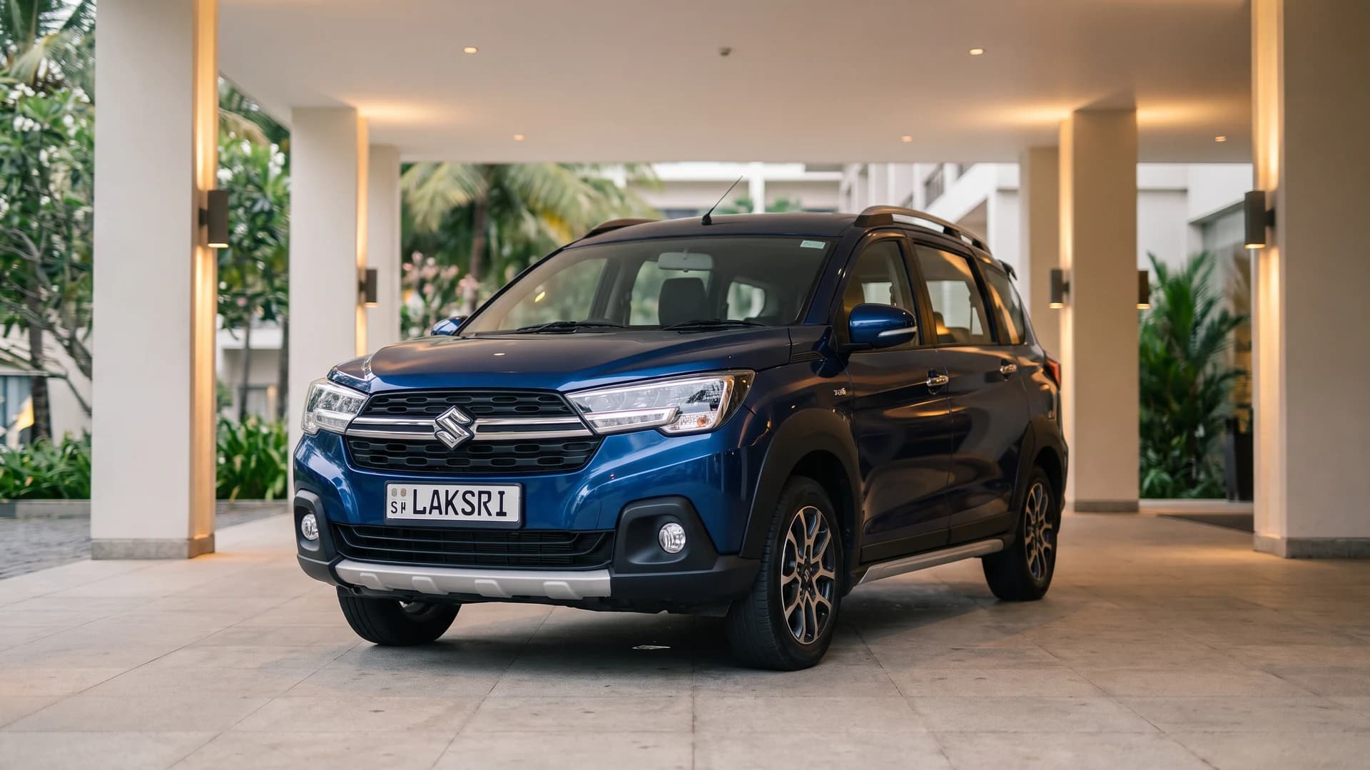 Suzuki XL6 at a Colombo hotel portico