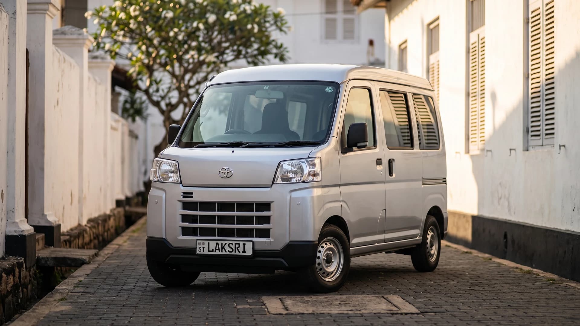 Toyota Pixis Van in a lane inside Galle Fort