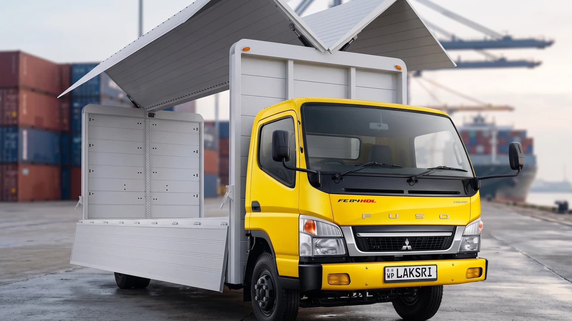 mitsubishi-fuso canter-fe-84 in colombo port apron